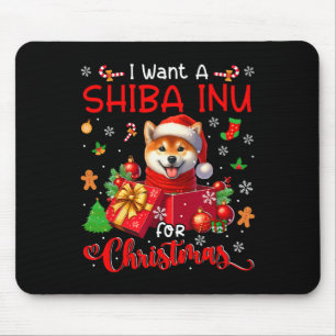 Tapis De Souris Je Veux Un Shiba Inu Pour Le Propriétaire De Noël