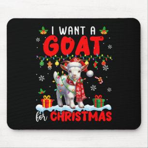Tapis De Souris Je Veux Une Chèvre Pour Noël Père Noël Chèvre Farm
