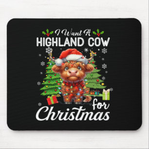 Tapis De Souris Je Veux Une Vache Highland Pour Noël De Mignons Ca