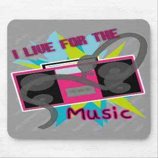 Tapis De Souris Je vis pour la musique Mousepad