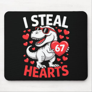 Tapis De Souris Je vole 67 cœurs Drôle 67 Saint-Valentin Dinosaure