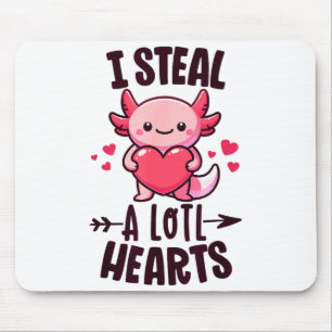 Tapis De Souris Je vole beaucoup de cœurs Kawaii Axolotl Drôle Val