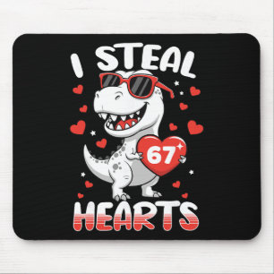 Tapis De Souris Je vole des cœurs 67 Meme Drôle de dinosaure Saint