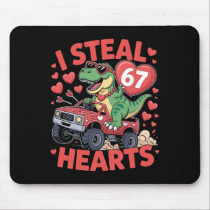 Tapis De Souris Je vole des cœurs 67 Saint-Valentin 67 Meme 6 7 T-