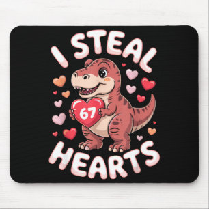 Tapis De Souris Je vole des cœurs 67 Saint-Valentin 67 Meme 6 7 T-