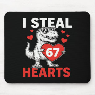 Tapis De Souris Je vole des cœurs 67 Saint-Valentin 67 Meme 6 7 T-