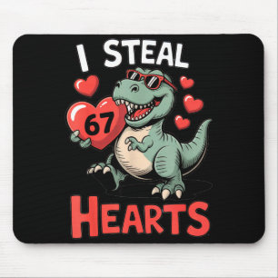 Tapis De Souris Je vole des cœurs 67 Saint-Valentin 67 Meme 6 7 T-