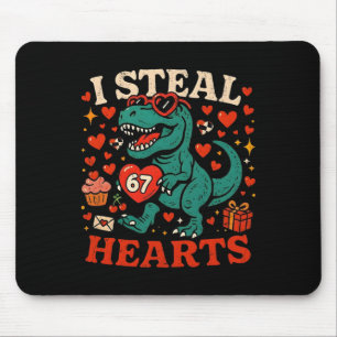 Tapis De Souris Je vole des cœurs 67 Saint-Valentin drôle T-rex di
