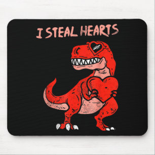 Tapis De Souris Je vole des cœurs Dinosaure Trex Dino Amour Saint