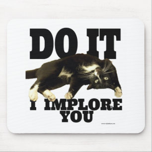 Tapis De Souris Je Vous Implore Motivationnelle Photo Chat Dit