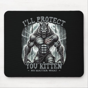 Tapis De Souris Je vous protégerai Kitten Alpha Wolf Funny Graphic