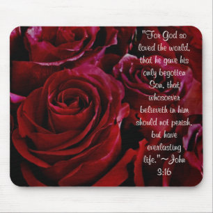 Tapis De Souris Jean 3:16 roses rouges mousepad