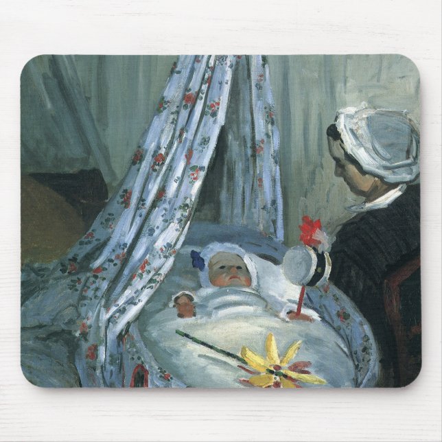 Tapis De Souris Jean Monet dans son berceau par Claude Monet (Devant)