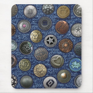 Tapis De Souris Jeanne bleu mousepad moderne avec boutons