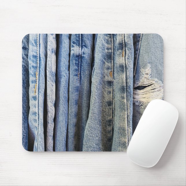 Tapis De Souris Jeans bleus déçus (Avec souris)