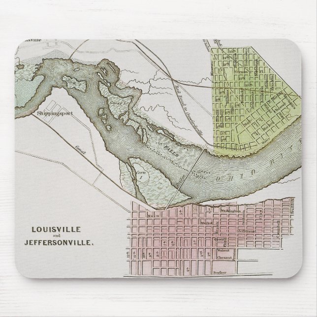 TAPIS DE SOURIS JEFFERSONVILLE, INDIANA : CARTE (Devant)