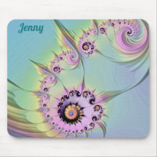 Tapis De Souris ~JENNY~ Conception fractale 3D Pastel personnalisé
