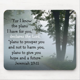 Tapis De Souris Jérémie 29:11 Car je connais les plans que j'ai po