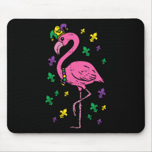 Tapis De Souris Jester Flamant rose rose Oiseau mignonne Mardi Gra