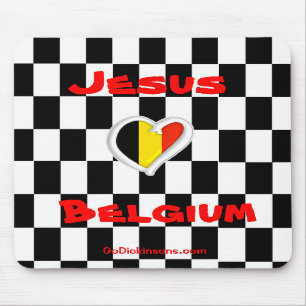 Tapis De Souris Jésus aime la Belgique Mousepad