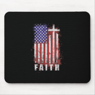 Tapis De Souris Jésus amour   Foi chrétienne patriotique Jésus USA