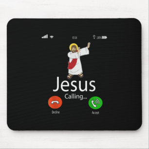 Tapis De Souris Jésus amour   Jésus Appelant...Jésus Téléphone Chr