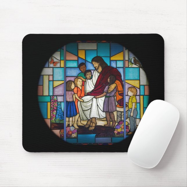 Tapis De Souris Jésus avec Vitrail pour enfants (Avec souris)