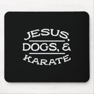Tapis De Souris Jésus Chiens Karate Arts Martiaux Chrétiens Hommes