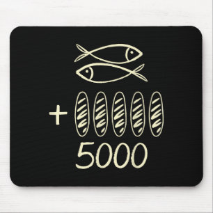 Tapis De Souris Jésus chrétien 2 poissons 5 pains nourrit 5000 hom