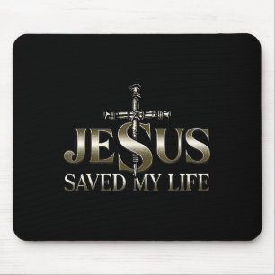 Tapis De Souris Jésus-Christ a sauvé ma vie Cadeau pour femmes hom