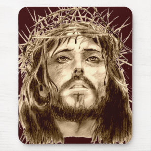 Tapis De Souris Jésus-Christ avec une couronne d'épines