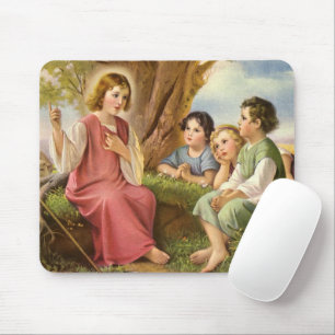 Tapis De Souris Jésus-Christ enseignant aux enfants, religion vint