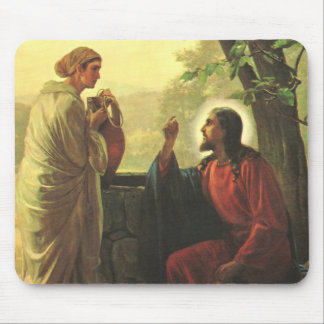 Tapis De Souris Jésus-Christ et le Bon Samaritain au Puits