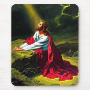 Tapis De Souris Jésus-Christ priant dans le jardin de Gethsemane