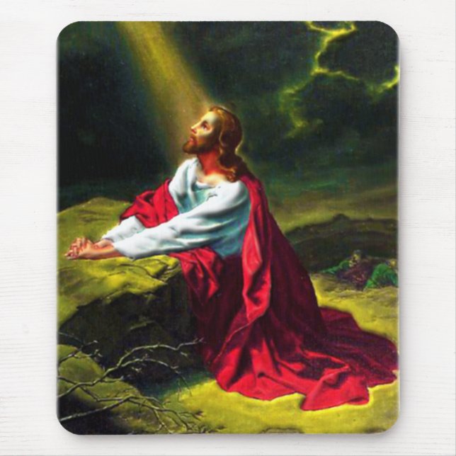 Tapis De Souris Jésus-Christ priant dans le jardin de Gethsemane (Devant)