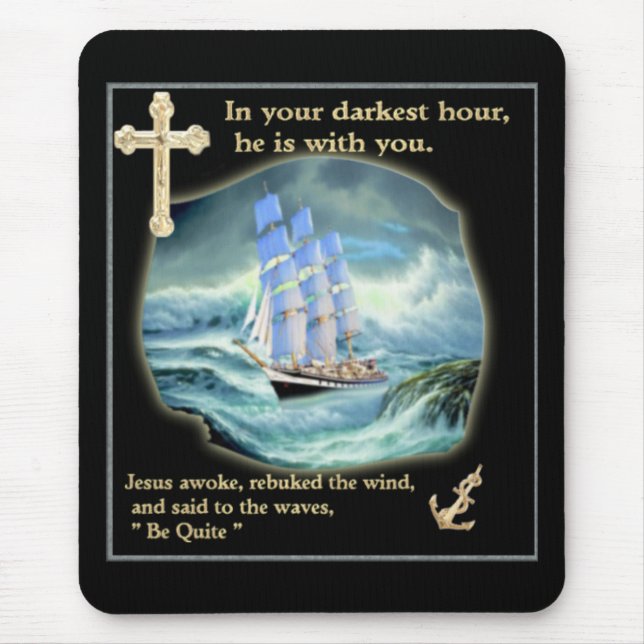 Tapis De Souris jésus dans une tempête (Devant)