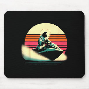 Tapis De Souris Jésus en moto marine - drôle jet religieux chrétie