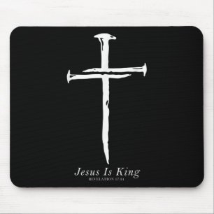 Tapis De Souris Jésus Est Le Roi Funny Cross Nails Christian