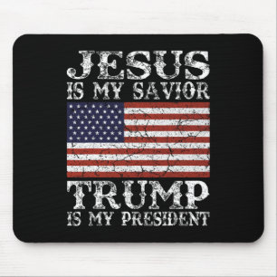 Tapis De Souris Jésus est mon sauveur Trump est mon président