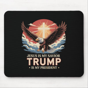 Tapis De Souris Jésus est mon sauveur Trump est mon président Bibl