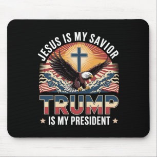 Tapis De Souris Jésus Est Mon Sauveur Trump Est Mon Président Reli