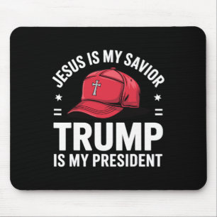 Tapis De Souris Jésus est mon sauveur Trump est mon président Reli