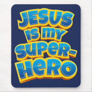 Tapis De Souris Jésus est mon super-héros Enfants et Foi chrétienn