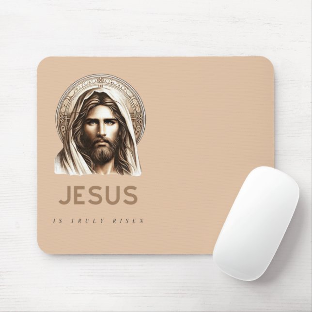 Tapis De Souris Jésus est vraiment ressuscité ! (Avec souris)
