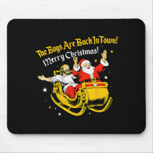 Tapis De Souris Jésus et le Père Noël Noël Xmas Ville Ous Dira