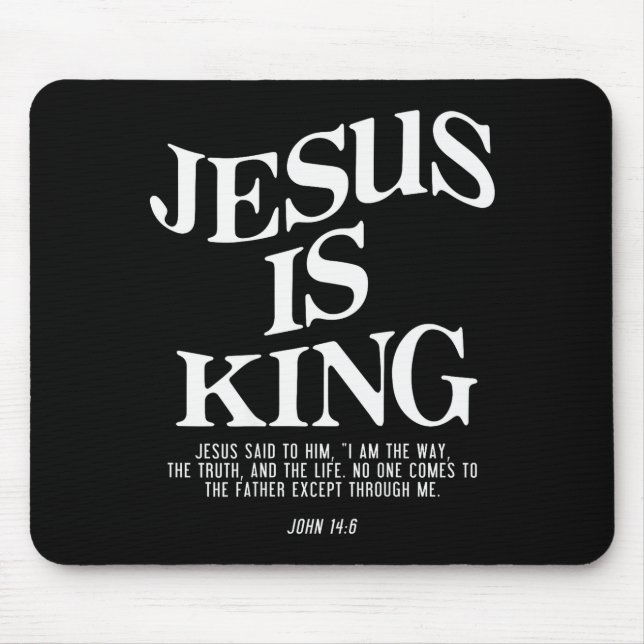 Tapis De Souris Jesus Is King John Bible Verse Christian Religious (Devant)