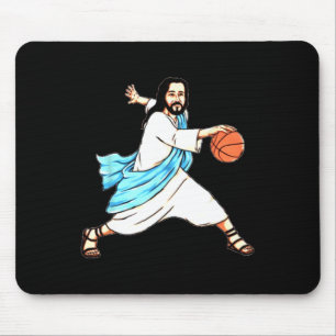 Tapis De Souris Jésus Jouer Basket Fun Noël