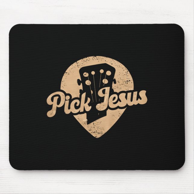 Tapis De Souris Jésus musique pasteur plectre Joyeuses Pâques (Devant)