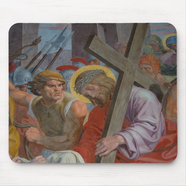 Tapis De Souris Jésus Portant La Croix (Devant)