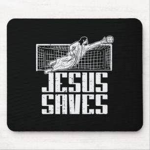 Tapis De Souris Jésus Sauve Footbyll Soccer Gardien de but Chrétie